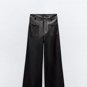 Zara Black Vegan Leather Pants
